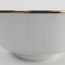 [458164291] Dessertschale Suppentasse Goldrand 100 Jahre 0,3 L 11,5 cm Bareuther Waldsassen Unbestimmte Formen weiß geriffelt gebraucht - gut Bild 3