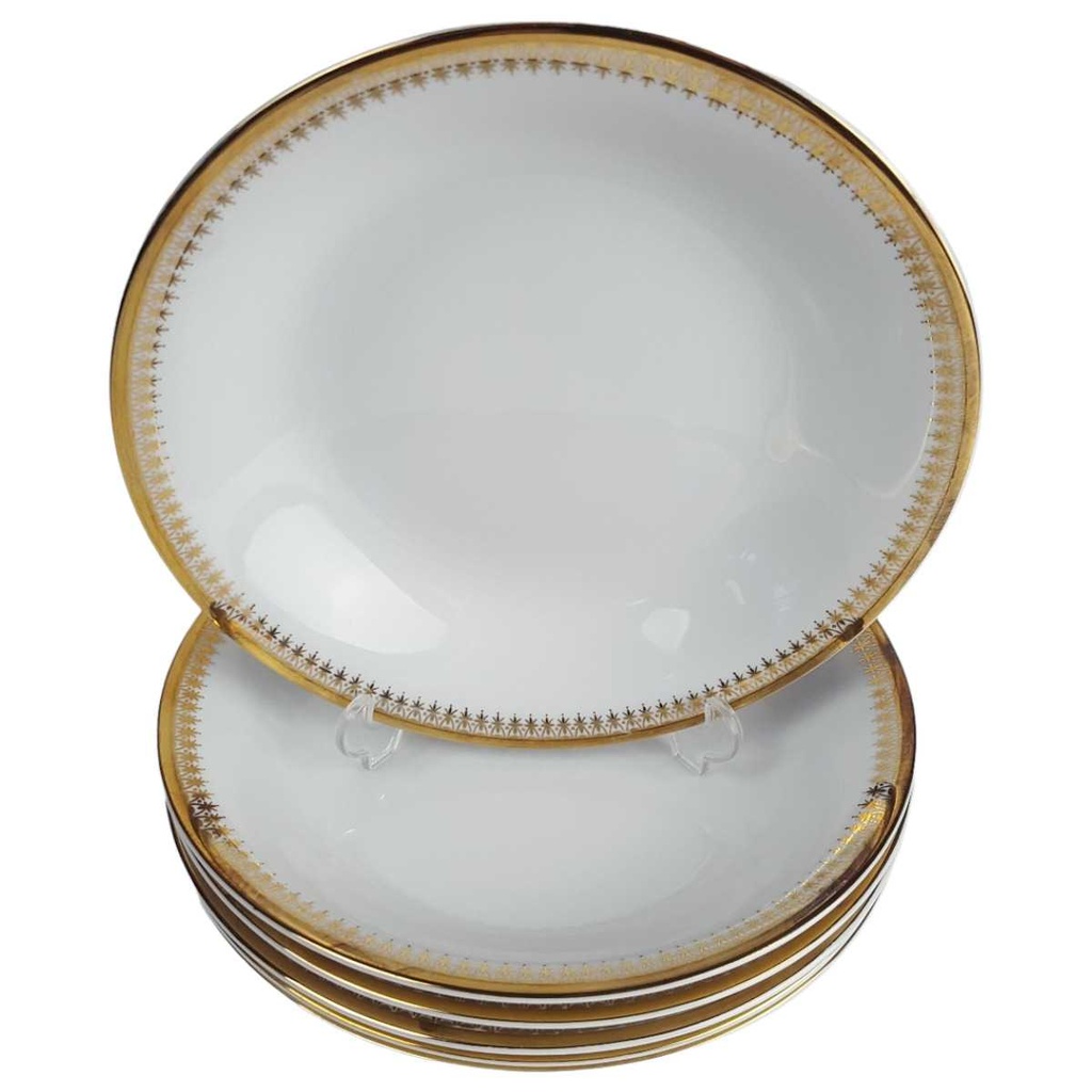 [2119150] 6er Set Suppenteller Goldrand Golddekor 22,2 cm Winterling Kirchenlamitz gebraucht - gut Bild 2