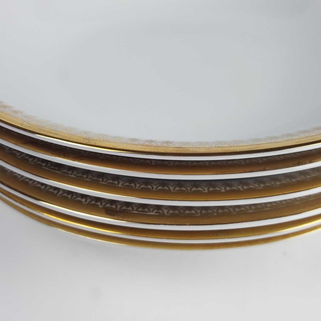 [2119150] 6er Set Suppenteller Goldrand Golddekor 22,2 cm Winterling Kirchenlamitz gebraucht - gut Bild 4