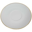 [458164307] Untertasse für Suppe Goldrand 100 Jahre 17 cm Bareuther Waldsassen Unbestimmte Formen weiß geriffelt gebraucht - gut Bild 2
