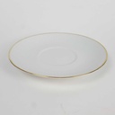 [458164307] Untertasse für Suppe Goldrand 100 Jahre 17 cm Bareuther Waldsassen Unbestimmte Formen weiß geriffelt gebraucht - gut Bild 3