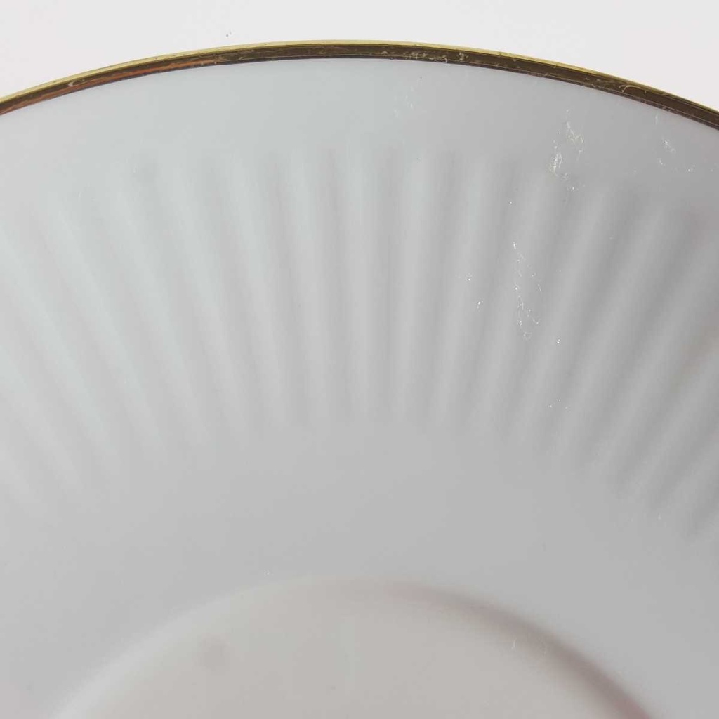 [458164307] Untertasse für Suppe Goldrand 100 Jahre 17 cm Bareuther Waldsassen Unbestimmte Formen weiß geriffelt gebraucht - gut Bild 5