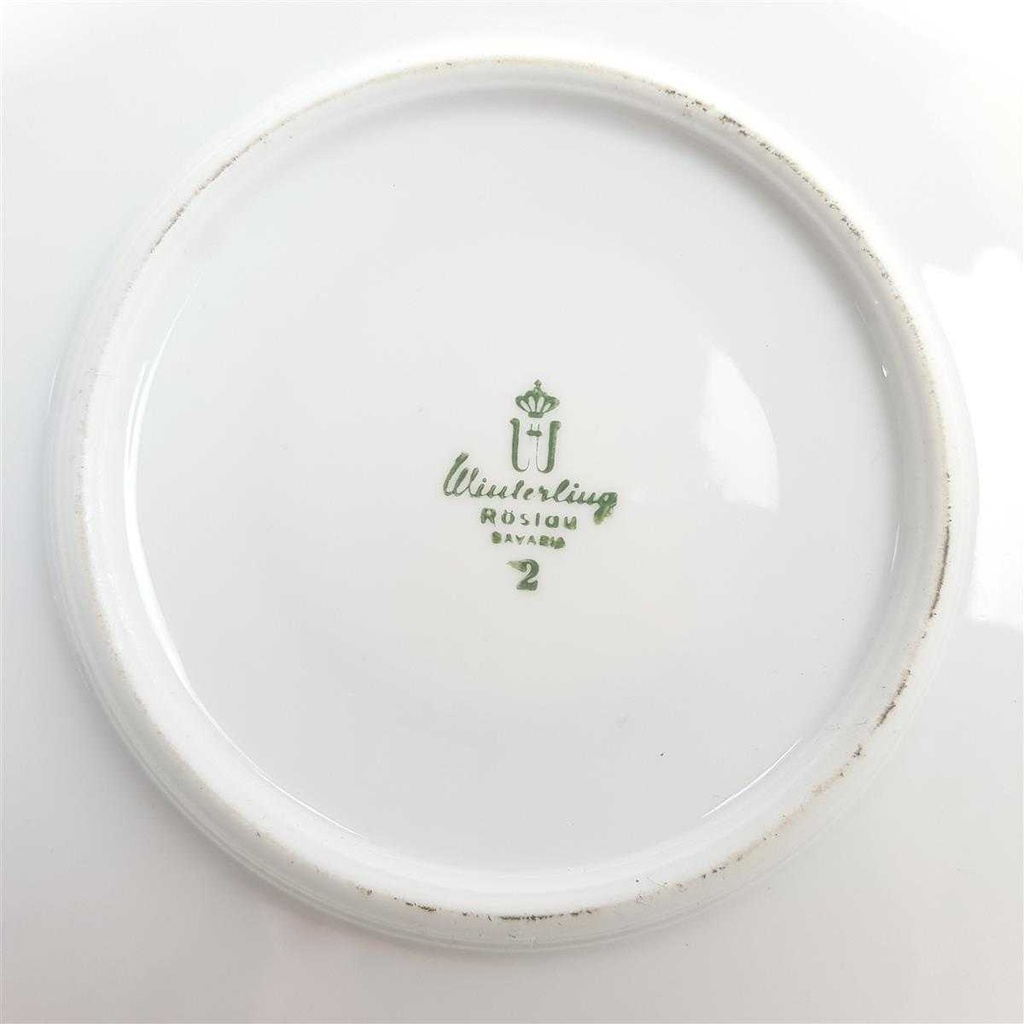 [458164312] Untertasse Goldrand 15,4 cm Winterling Röslau Reliefdekor weiß gebraucht - gut Bild 5