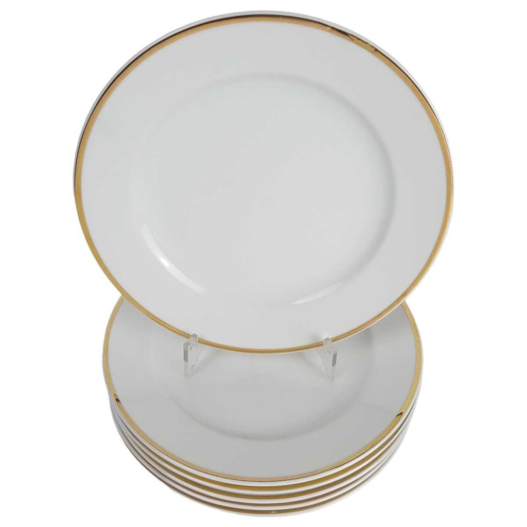 [2119151] 6er Set Kuchenteller Dessertteller Goldrand 19,7 cm Schumann Arzberg weiß gebraucht - gut Bild 2