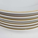 [2119151] 6er Set Kuchenteller Dessertteller Goldrand 19,7 cm Schumann Arzberg weiß gebraucht - gut Bild 3