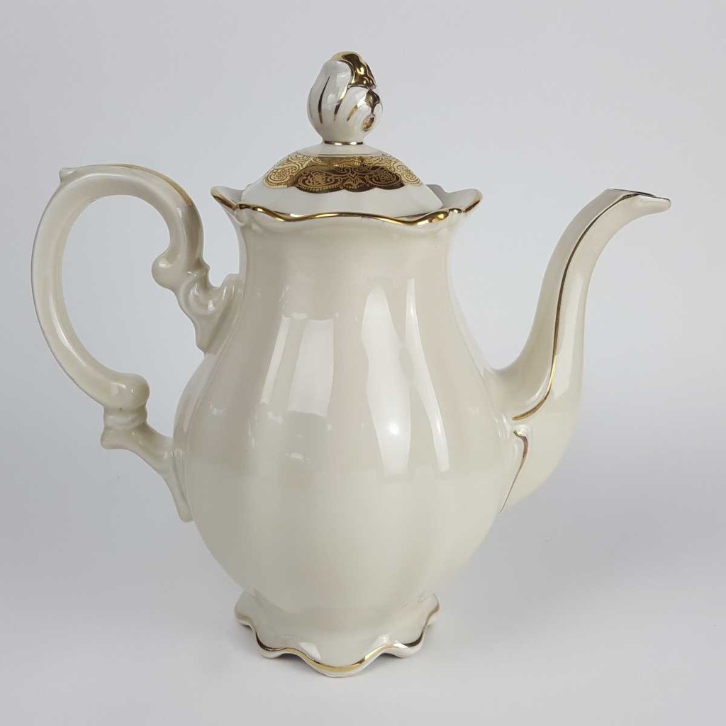 [458164318] Kaffeekanne Goldrand 1,8 L Kronester Bavaria elfenbein gebraucht - gut Bild 3