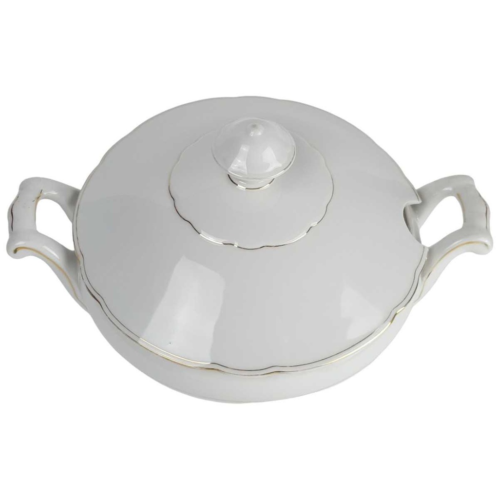 [458164321] Sauciere Suppenterrine Terrine Goldrand 1,5 L Schirnding Bavaria weiß gebraucht - gut Bild 2