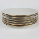 [2119152] 6er Set Kuchenteller Dessertteller Goldrand 19,5 cm Bareuther elfenbein Beige Bavaria gebraucht - gut Bild 3