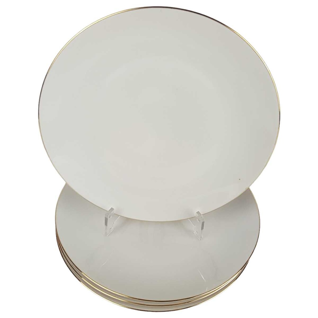 [2119154] 4er Set Kuchenteller Dessertteller Goldrand 19,6 cm Winterling Marktleuthen Elfenbein Beige Bavaria gebraucht - gut Bild 2