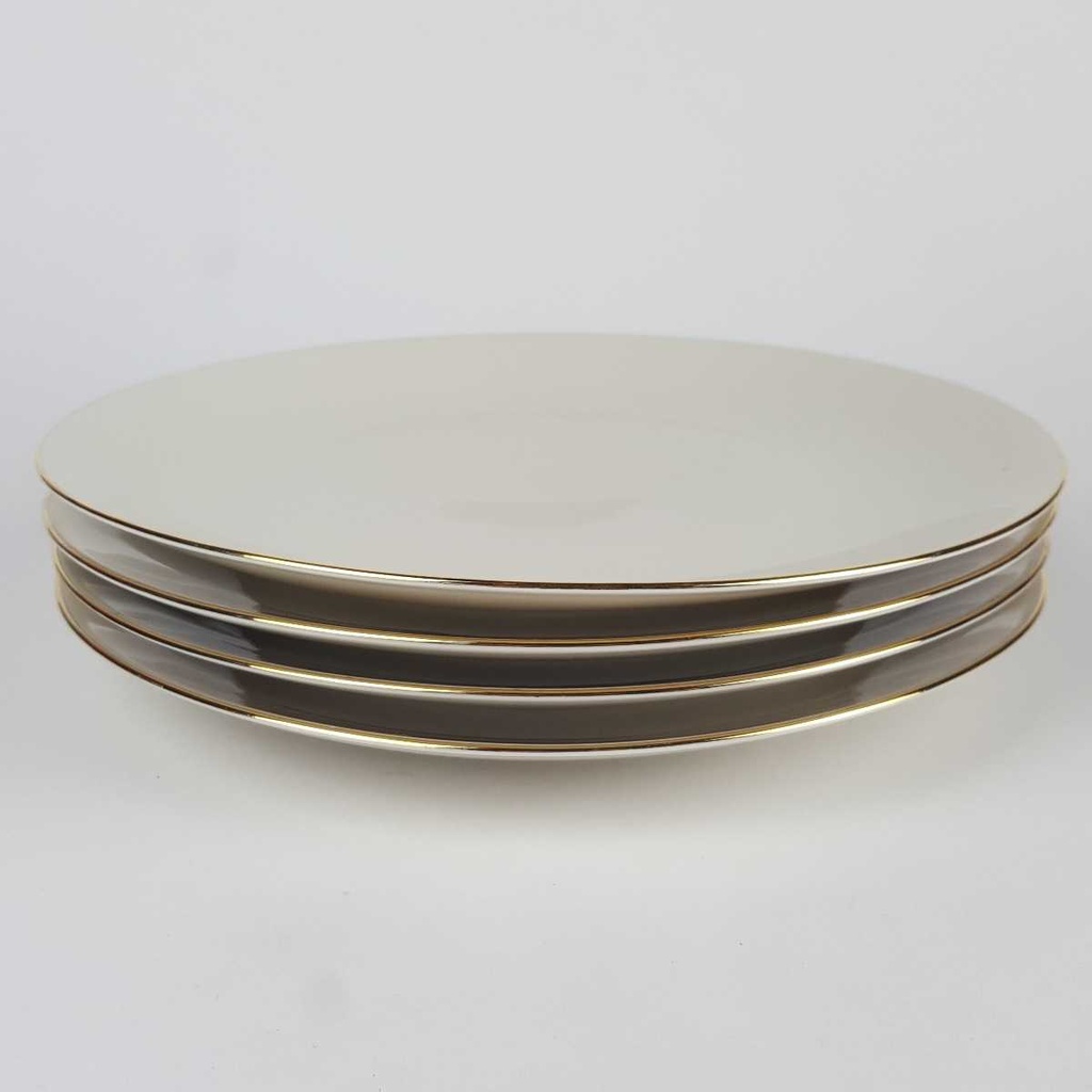 [2119154] 4er Set Kuchenteller Dessertteller Goldrand 19,6 cm Winterling Marktleuthen Elfenbein Beige Bavaria gebraucht - gut Bild 3