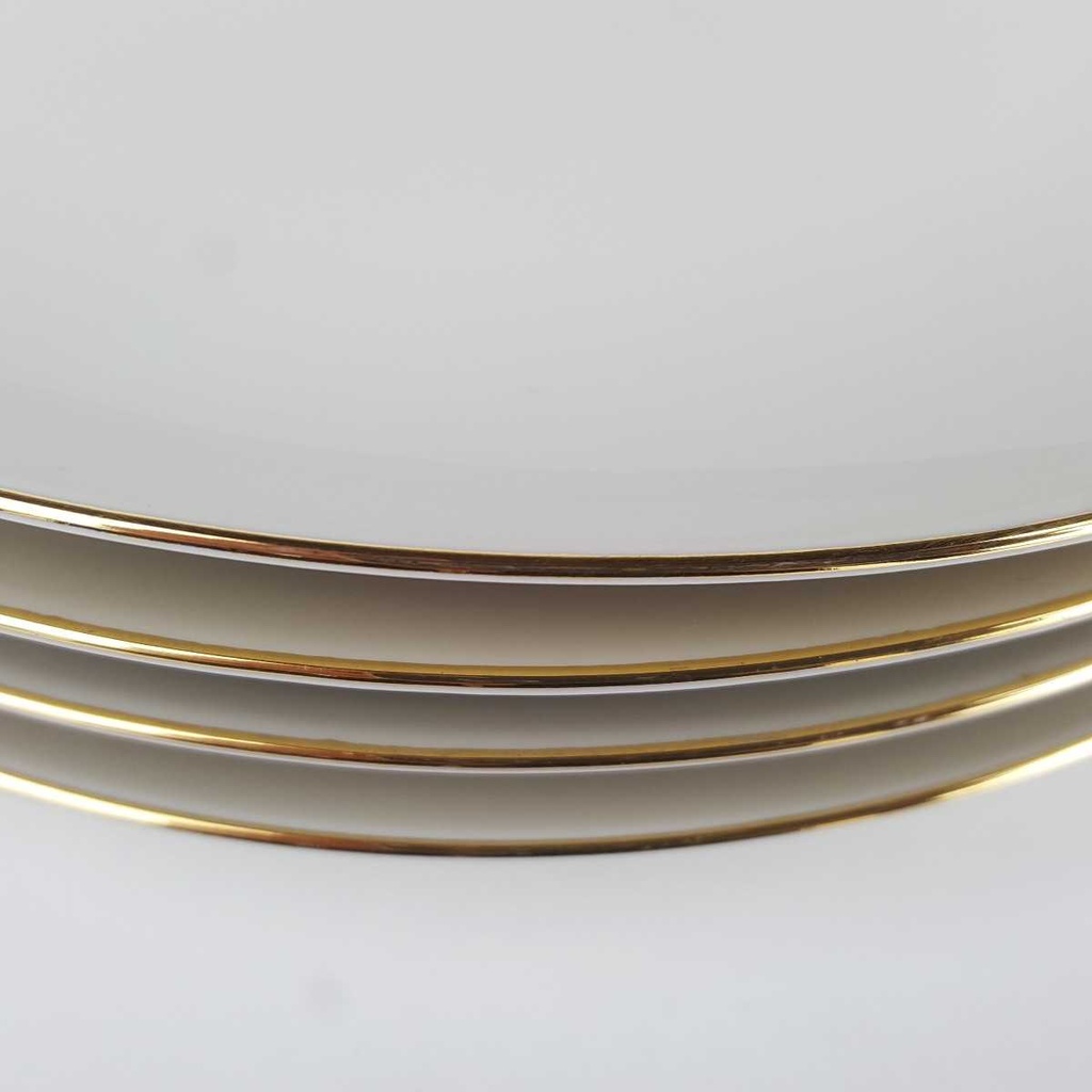 [2119154] 4er Set Kuchenteller Dessertteller Goldrand 19,6 cm Winterling Marktleuthen Elfenbein Beige Bavaria gebraucht - gut Bild 4