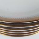 [2119156] 6er Set Suppenteller Goldrand Golddekor 22,4 cm Seltmann Weiden Vohenstrauß elfenbein 43 gebraucht - gut Bild 4