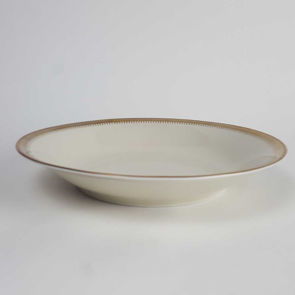 [2119156] 6er Set Suppenteller Goldrand Golddekor 22,4 cm Seltmann Weiden Vohenstrauß elfenbein 43 gebraucht - gut Bild 5