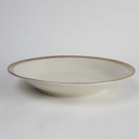 [2119156] 6er Set Suppenteller Goldrand Golddekor 22,4 cm Seltmann Weiden Vohenstrauß elfenbein 43 gebraucht - gut Bild 5