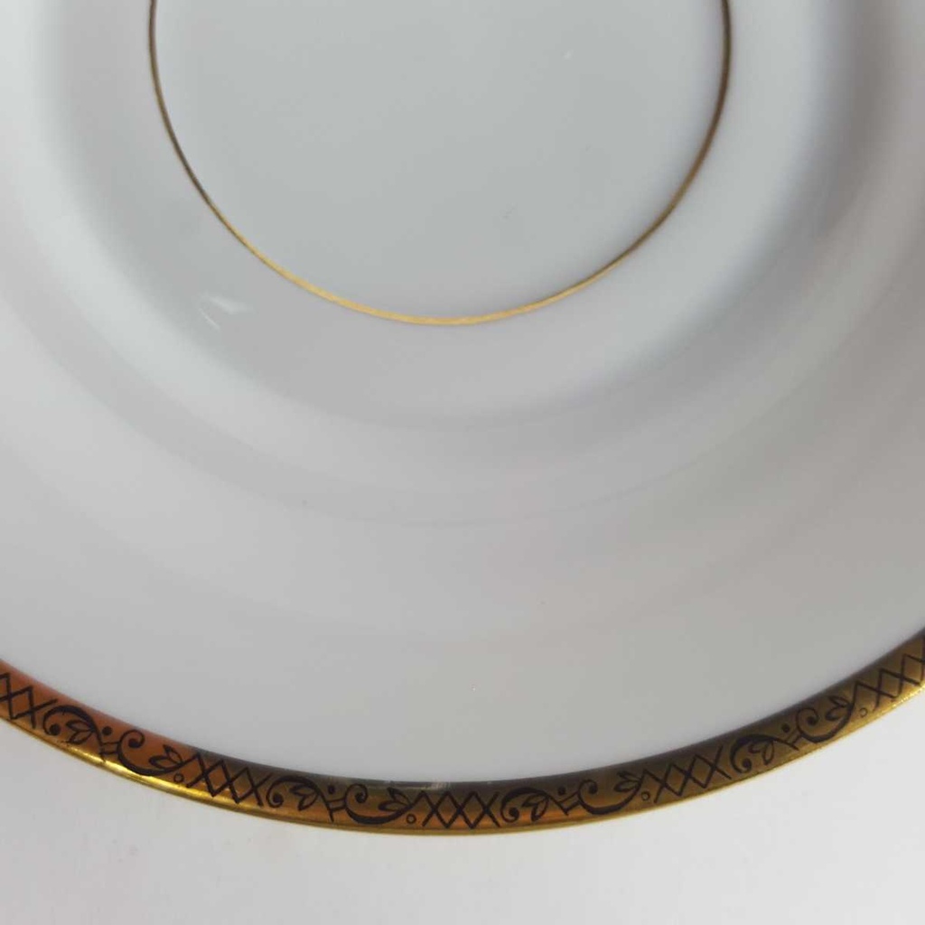 [458164333] Untertasse Goldrand 14,6 cm Schönwald Alt schwarz gold gebraucht - gut Bild 4