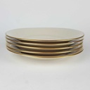 [2119158] 5er Set Kuchenteller Dessertteller Goldrand 19,2 cm Zeh Scherzer Bavaria Germany elfenbein Beige gebraucht - gut Bild 3