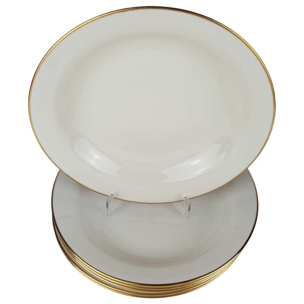[2119159] 6er Set Suppenteller Goldrand 22,8 cm Zeh Scherzer Bavaria Germany elfenbein Beige gebraucht - gut Bild 2