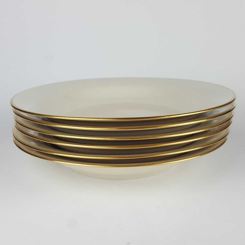 [2119159] 6er Set Suppenteller Goldrand 22,8 cm Zeh Scherzer Bavaria Germany elfenbein Beige gebraucht - gut Bild 3