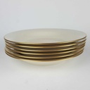 [2119159] 6er Set Suppenteller Goldrand 22,8 cm Zeh Scherzer Bavaria Germany elfenbein Beige gebraucht - gut Bild 3