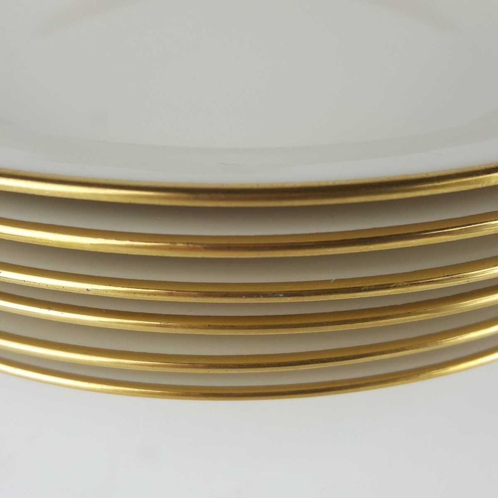 [2119159] 6er Set Suppenteller Goldrand 22,8 cm Zeh Scherzer Bavaria Germany elfenbein Beige gebraucht - gut Bild 4
