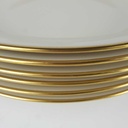 [2119159] 6er Set Suppenteller Goldrand 22,8 cm Zeh Scherzer Bavaria Germany elfenbein Beige gebraucht - gut Bild 4