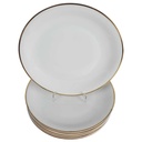 [2119160] 6er Set Speiseteller Essteller Goldrand 24,3 cm Seltmann Weiden Vohenstrauß weiß gebraucht - gut Bild 2