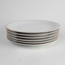 [2119160] 6er Set Speiseteller Essteller Goldrand 24,3 cm Seltmann Weiden Vohenstrauß weiß gebraucht - gut Bild 3