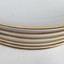 [2119160] 6er Set Speiseteller Essteller Goldrand 24,3 cm Seltmann Weiden Vohenstrauß weiß gebraucht - gut Bild 4