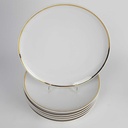 [2119161] 6er Set Speiseteller Essteller Goldrand 24,2 cm Bavaria Germany weiß gebraucht - gut Bild 2