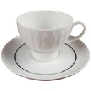 [45816435] Kaffeetasse mit Untertasse Tasse 2tlg Thomas Porzellan Lanzette Platinrand Weiß Bild 2