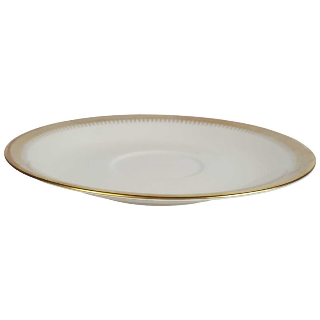 [458164362] Untertasse Goldrand 14,9 cm Seltmann Weiden Vohenstrauß elfenbein gebraucht - gut Bild 2