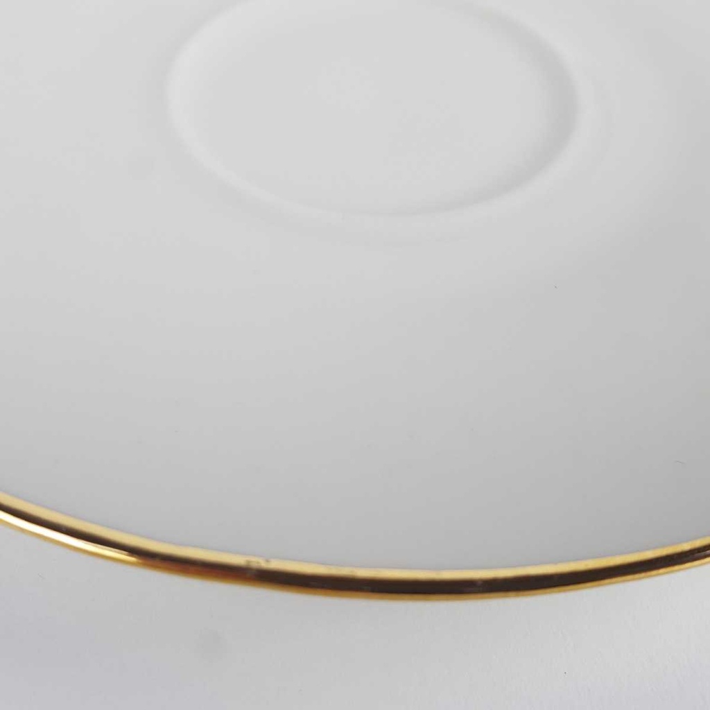 [458164363] Untertasse Goldrand 14,7 cm Bareuther elfenbein gebraucht - gut Bild 3