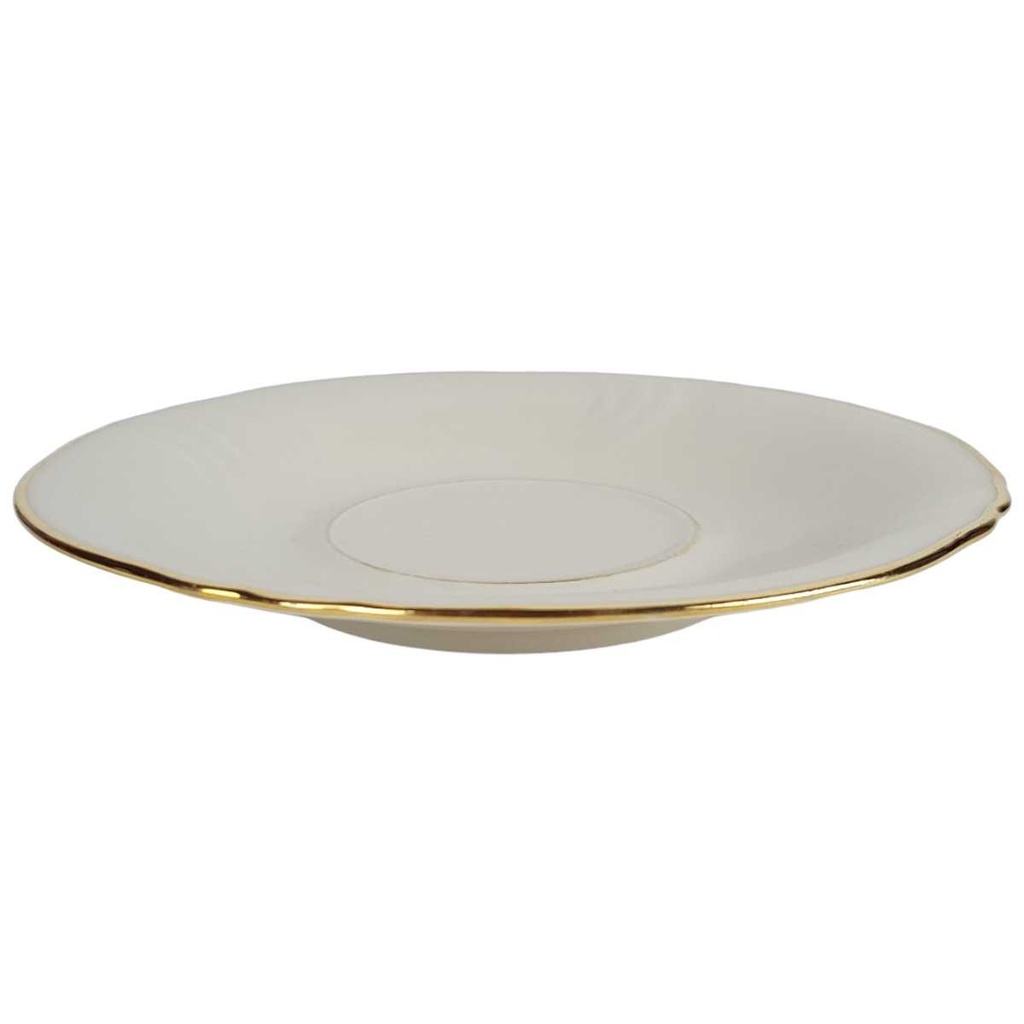 [458164364] Untertasse Goldrand 14,5 cm Winterling Marktleuthen Elfenbein Bavaria gebraucht - gut Bild 2