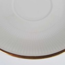 [458164365] Untertasse Goldrand 14,3 cm Schumann Bavaria geriffelt elfenbein gebraucht - gut Bild 3