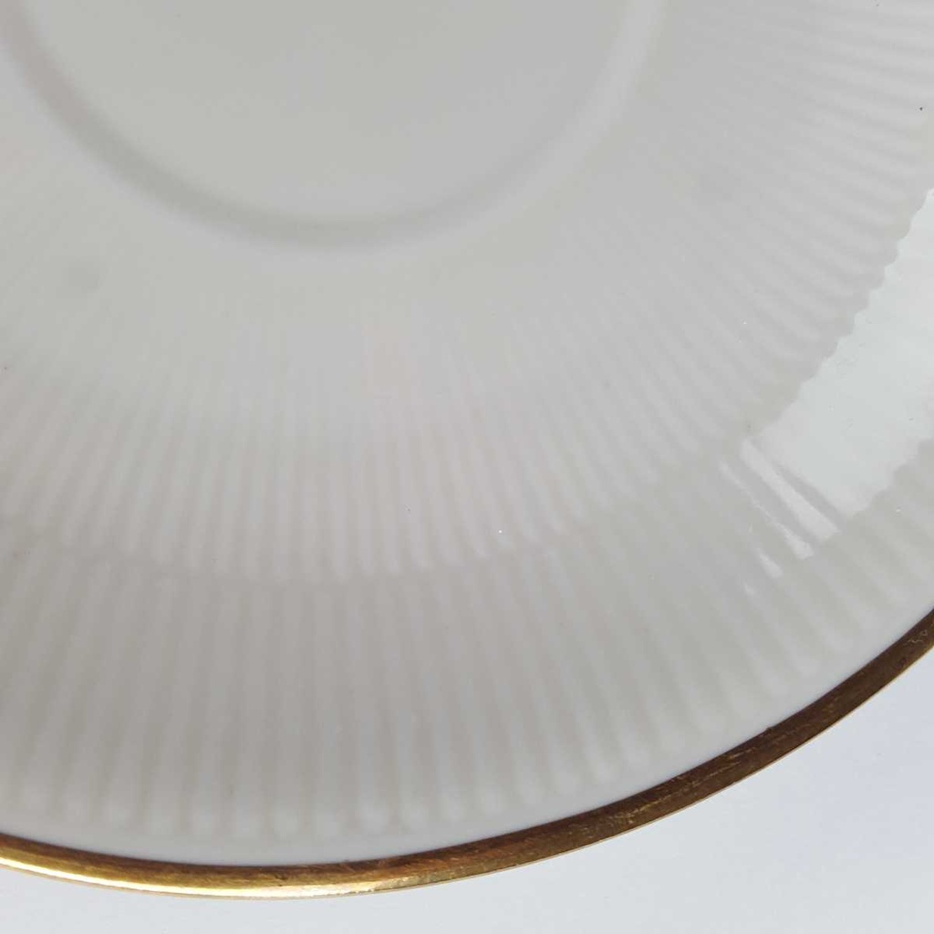 [458164365] Untertasse Goldrand 14,3 cm Schumann Bavaria geriffelt elfenbein gebraucht - gut Bild 5