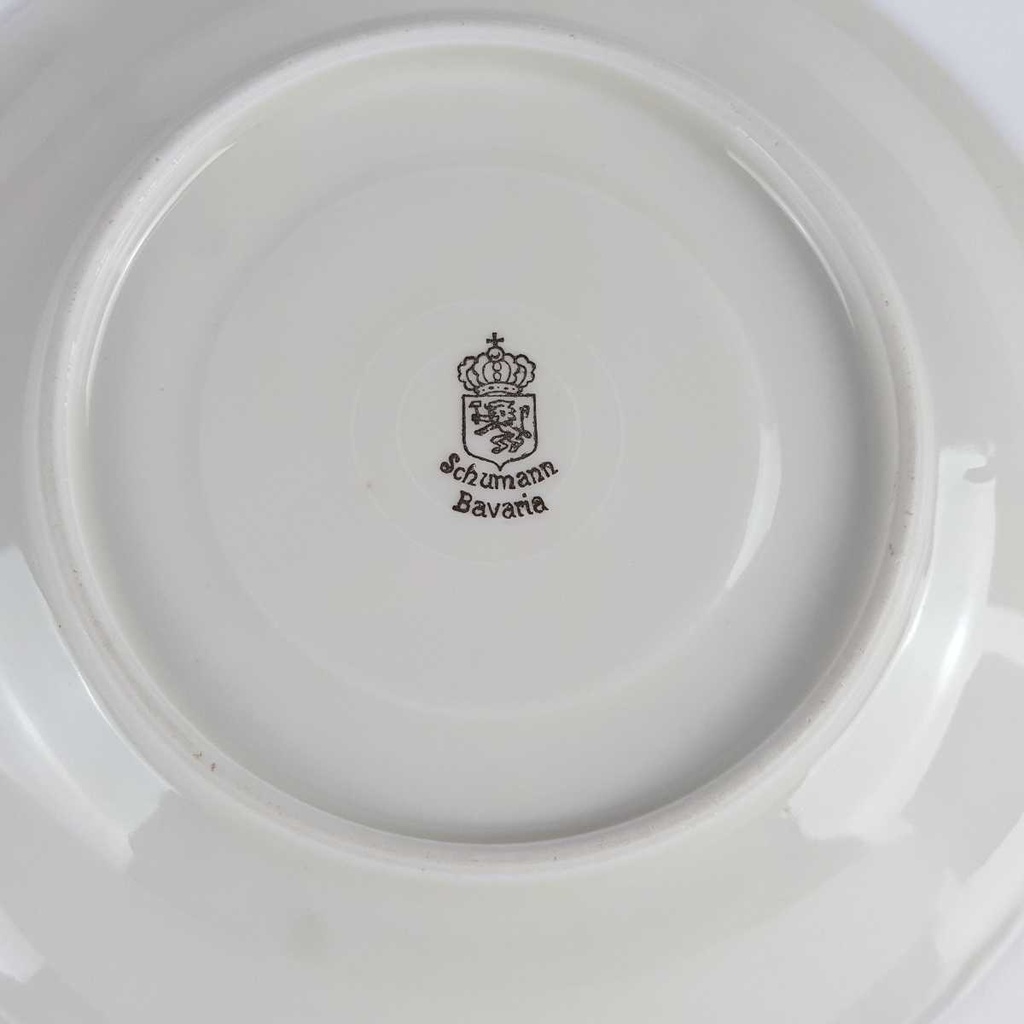 [458164365] Untertasse Goldrand 14,3 cm Schumann Bavaria geriffelt elfenbein gebraucht - gut Bild 6