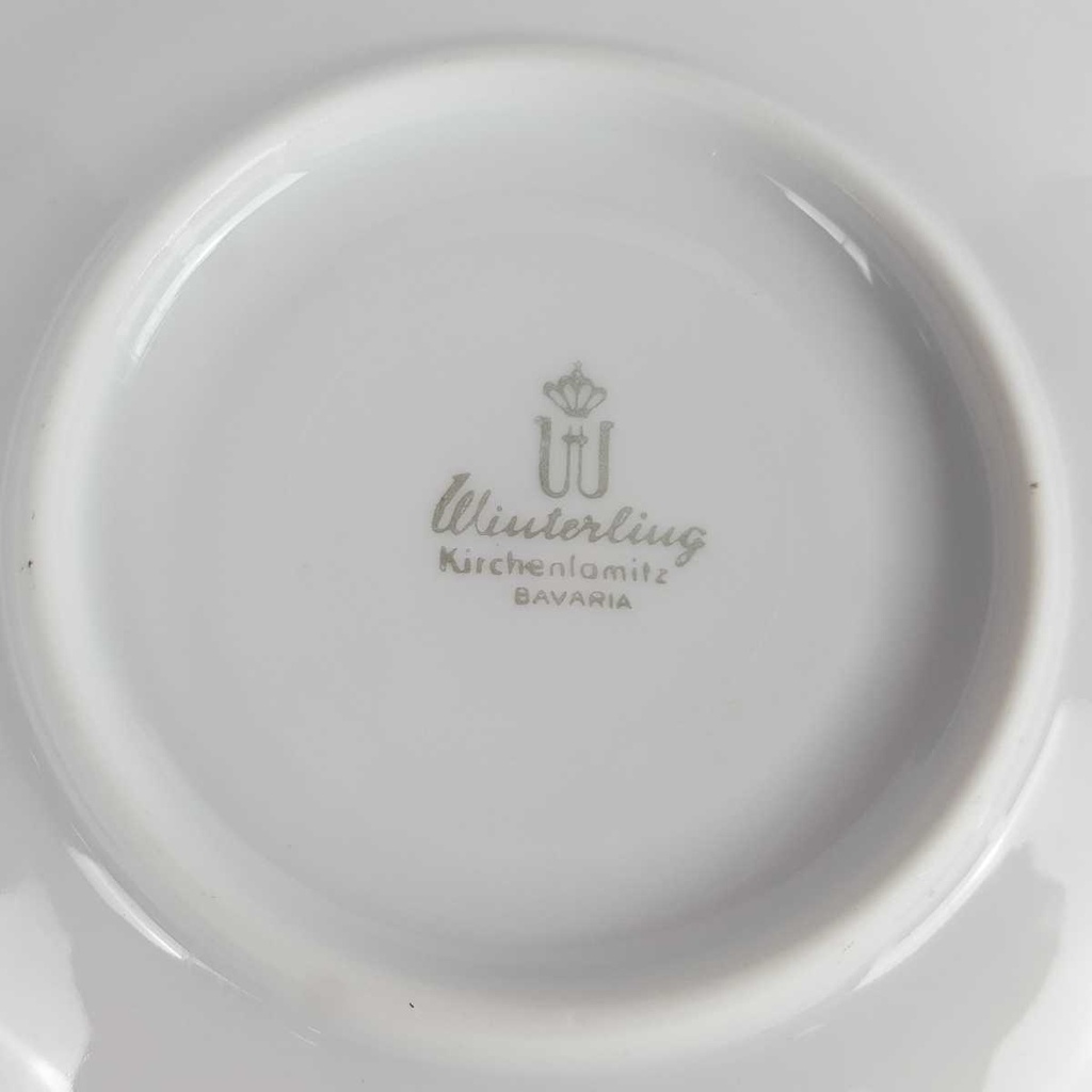 [458164368] Untertasse Goldrand 15 cm Winterling Kirchenlamitz grau Dekor gebraucht - gut Bild 4