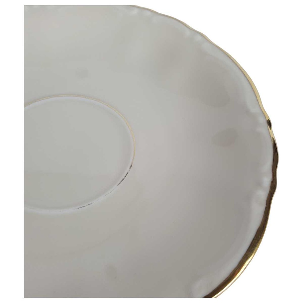 [458164370] Untertasse Goldrand 14,7 cm Kronester Bavaria elfenbein Beige gebraucht - gut Bild 2