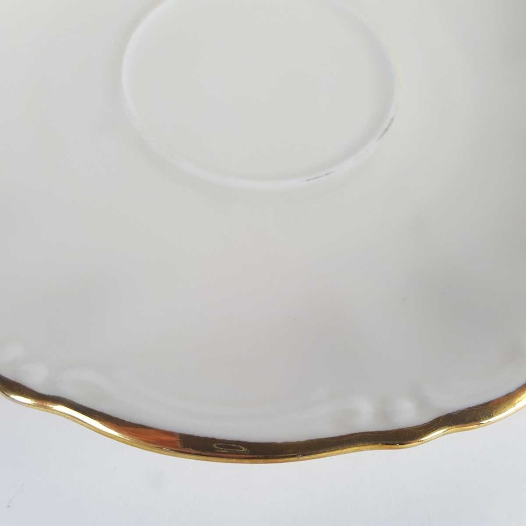 [458164370] Untertasse Goldrand 14,7 cm Kronester Bavaria elfenbein Beige gebraucht - gut Bild 3