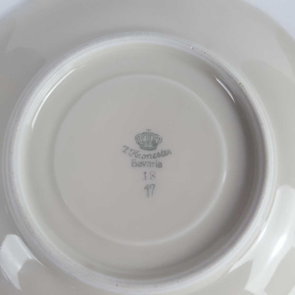 [458164370] Untertasse Goldrand 14,7 cm Kronester Bavaria elfenbein Beige gebraucht - gut Bild 4