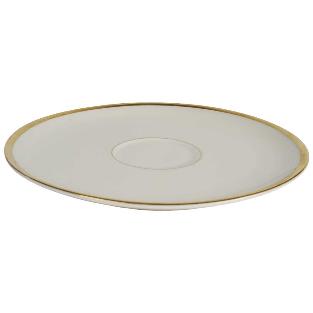[458164371] Untertasse Goldrand 15,5 cm Kaiser Porzellan Alka Kunst 2007 Elfenbein Bavaria gebraucht - gut Bild 2