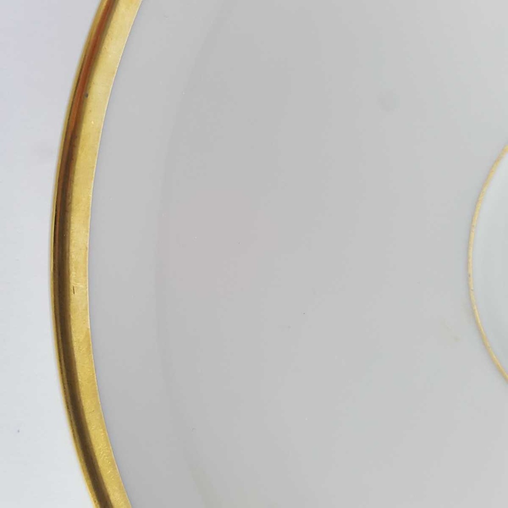 [458164371] Untertasse Goldrand 15,5 cm Kaiser Porzellan Alka Kunst 2007 Elfenbein Bavaria gebraucht - gut Bild 4