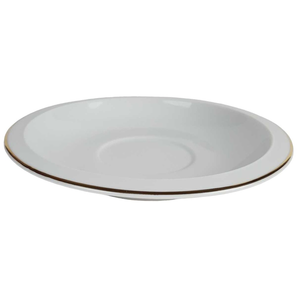 [458164374] Untertasse Goldrand 16,1 cm Burg Lindau Weiß gebraucht - gut Bild 2