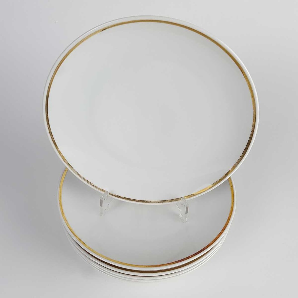 [2119162] 6er Set Kuchenteller Dessertteller Goldrand 19,1 cm Bavaria Weiß gebraucht - gut Bild 2