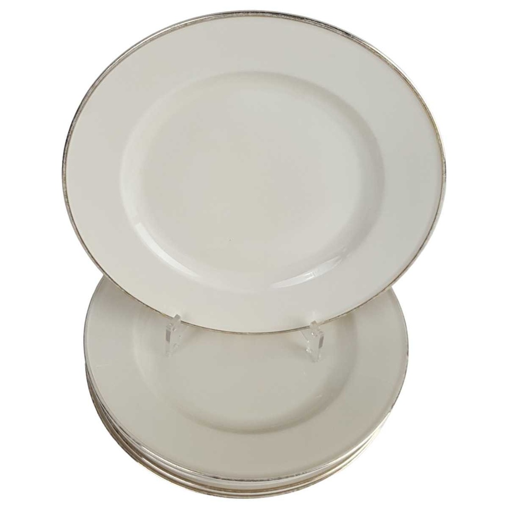 [2119163] 5er Set Kuchenteller Dessertteller Goldrand 19,3 cm Hutschenreuther elfenbein Beige gebraucht - akzeptabel Bild 2