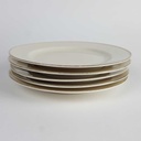 [2119163] 5er Set Kuchenteller Dessertteller Goldrand 19,3 cm Hutschenreuther elfenbein Beige gebraucht - akzeptabel Bild 3