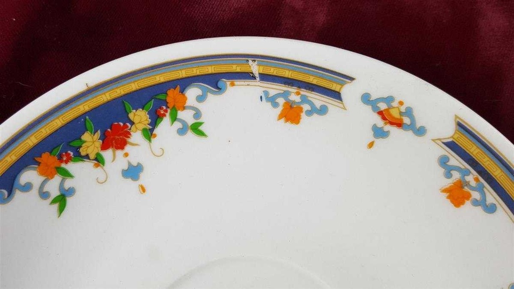 [2119165] 6er Set Untertasse Kaffeetasse mit 15 cm China Pearl Bunte Blumen gebraucht - gut Bild 5