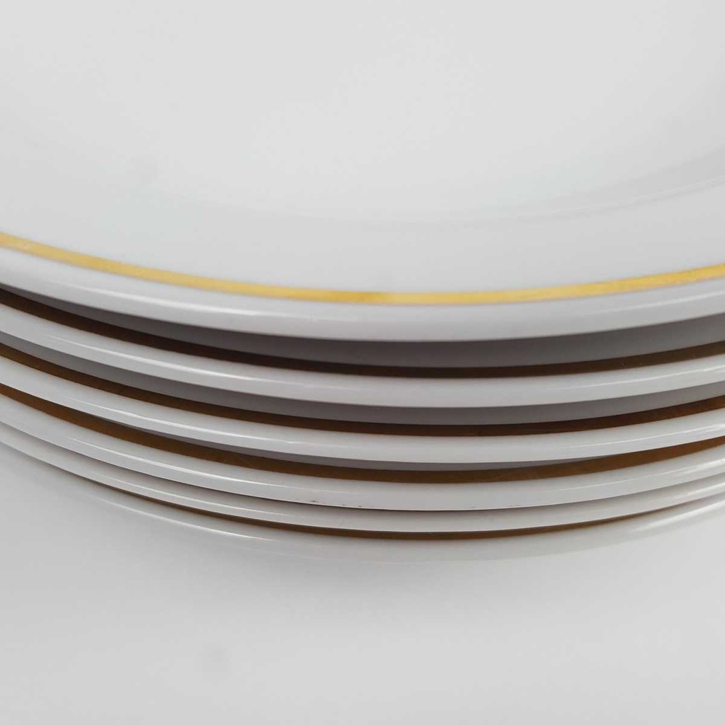 [2119166] 6er Set Suppenteller Goldrand 22,6 cm Bavaria Weiß gebraucht - gut Bild 3