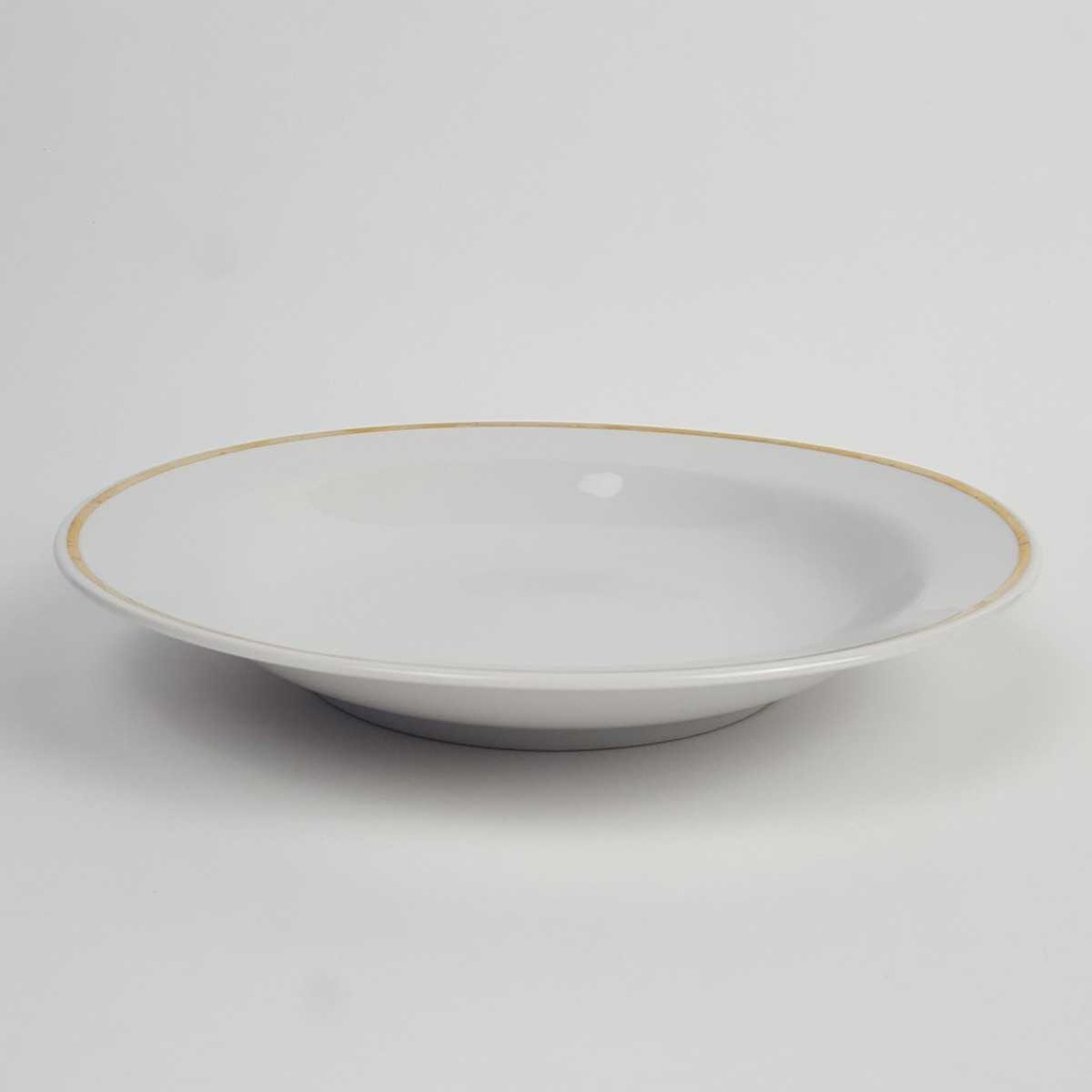 [2119166] 6er Set Suppenteller Goldrand 22,6 cm Bavaria Weiß gebraucht - gut Bild 4