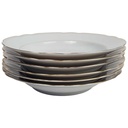 [2119167] 6er Set Suppenteller Goldrand 24,1 cm Bavaria Weiß gebraucht - gut Bild 2